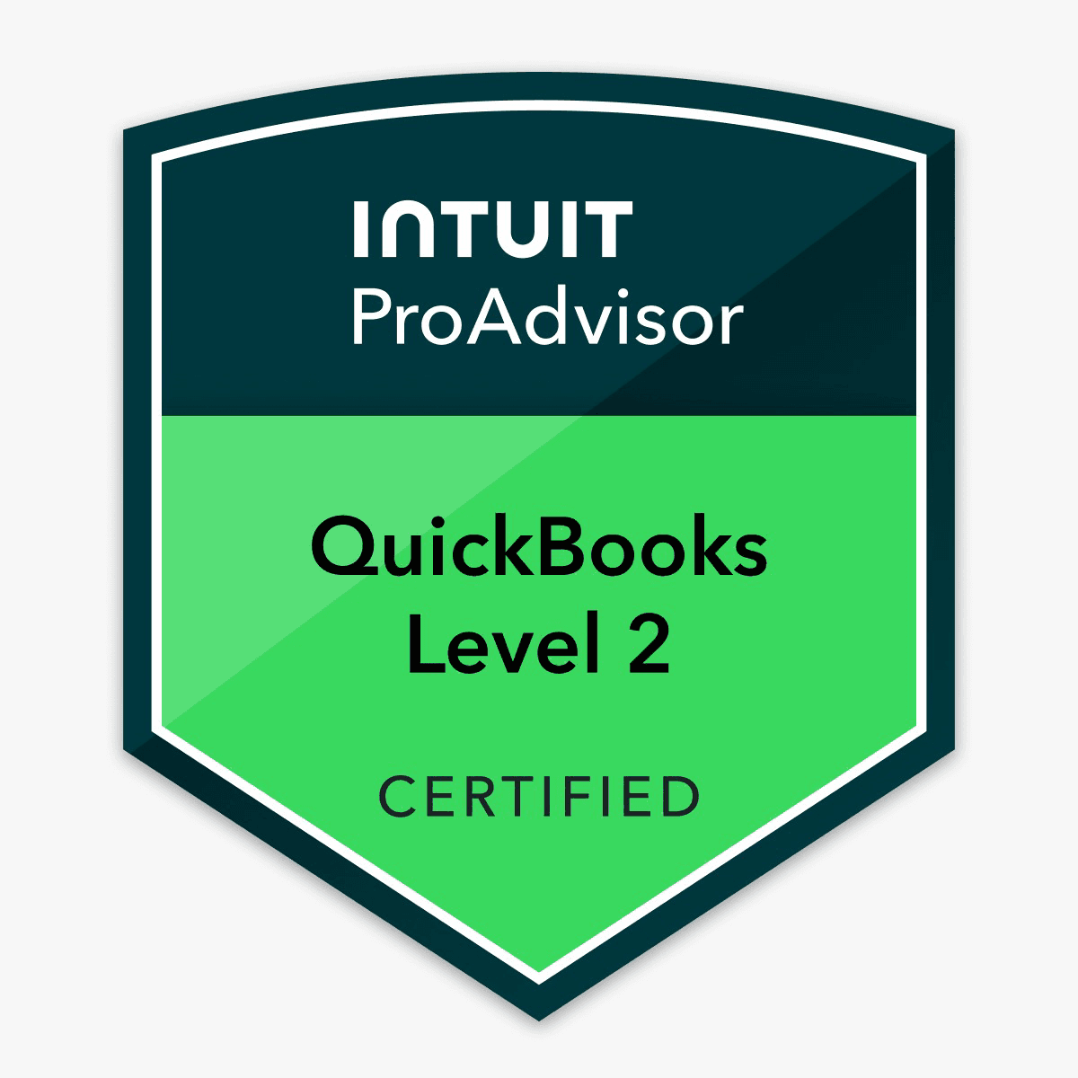 Intuit QuickBooks Online Level 2 Certified ProAdvisor badge